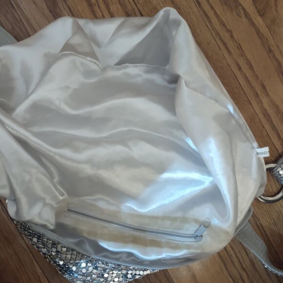 Vintage Silver Metal Mesh Handbag Evening Party Glitzy - Picture 6 of 13